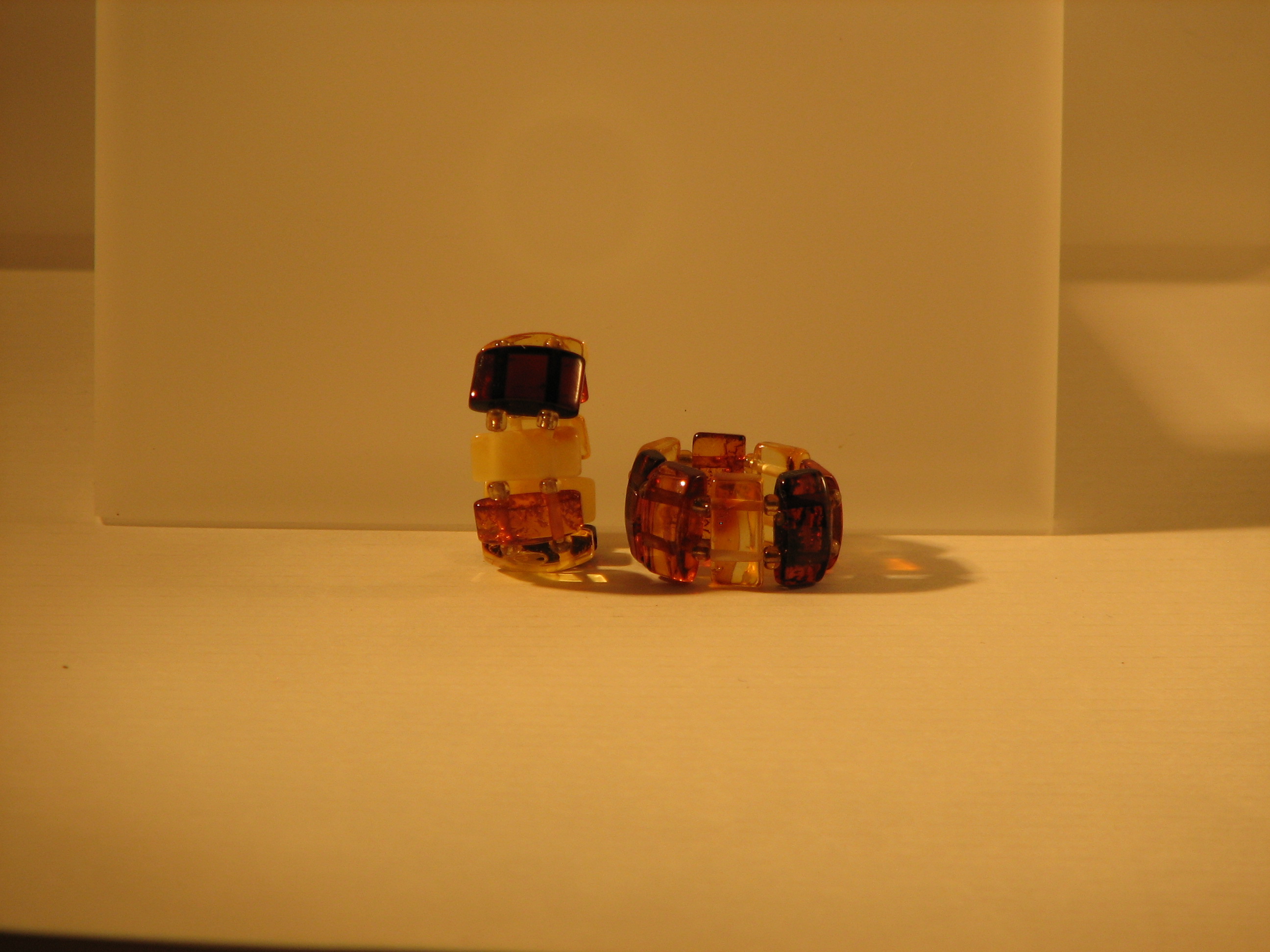 Rings made of amber